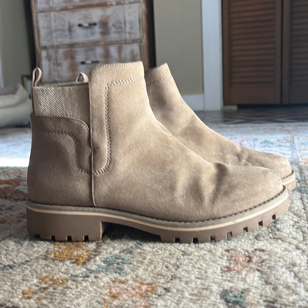Suede Ankle Boots with Lug Sole